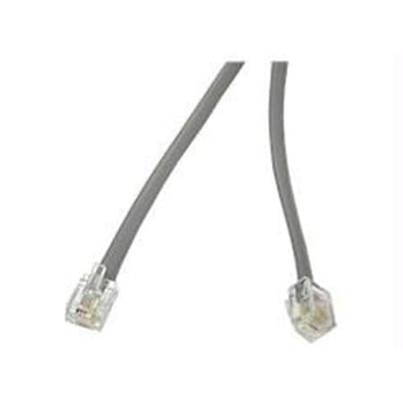 7ft. RJ11 6p4c Modular Cable Straight - Silver